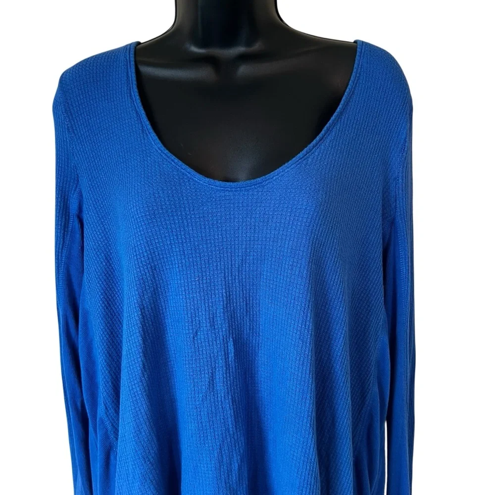Free People We the Free Malibu Thermal Drippy Blue Top